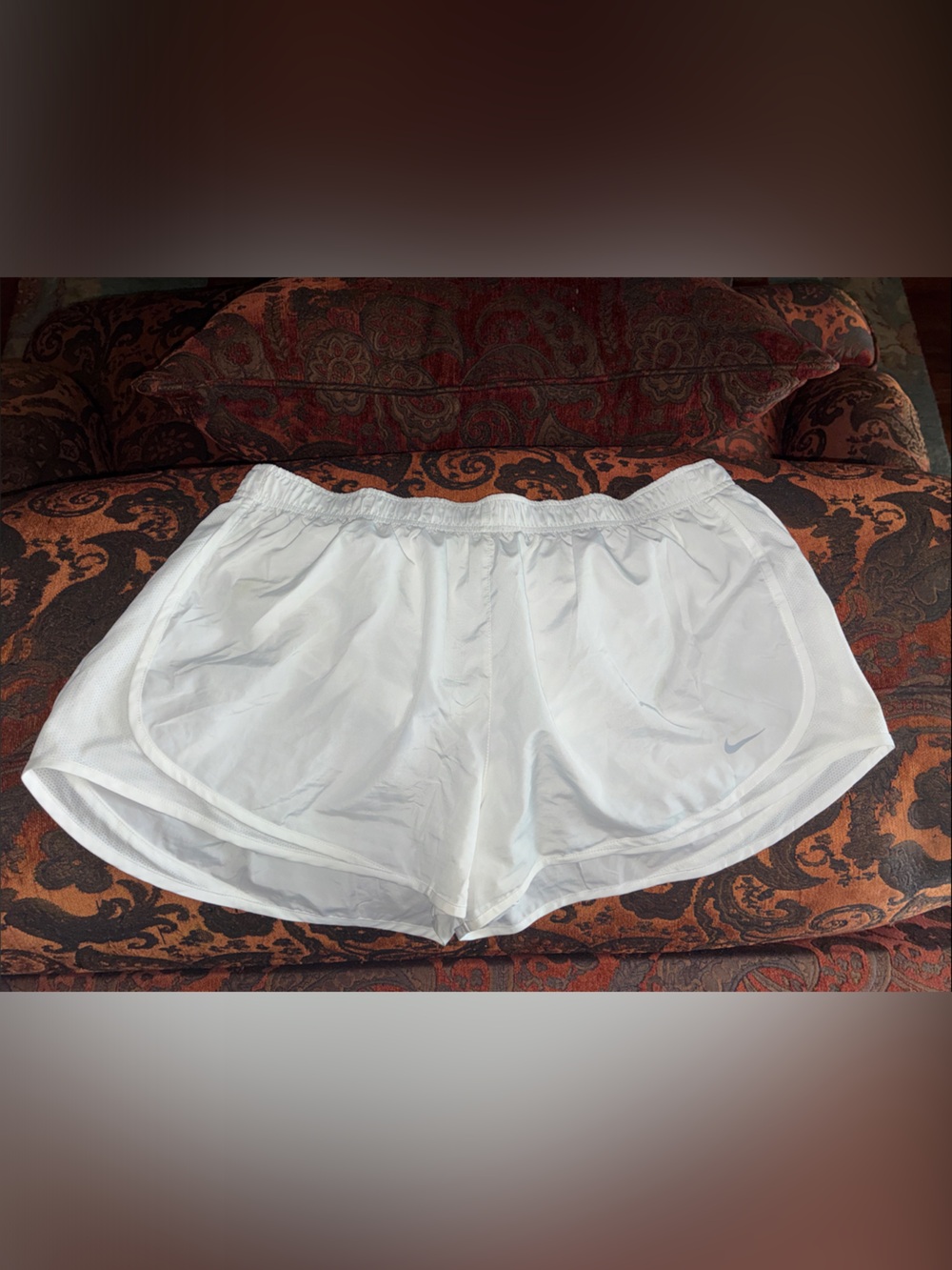 Nike White Women's Athletic Running Shorts with Elastic Waist